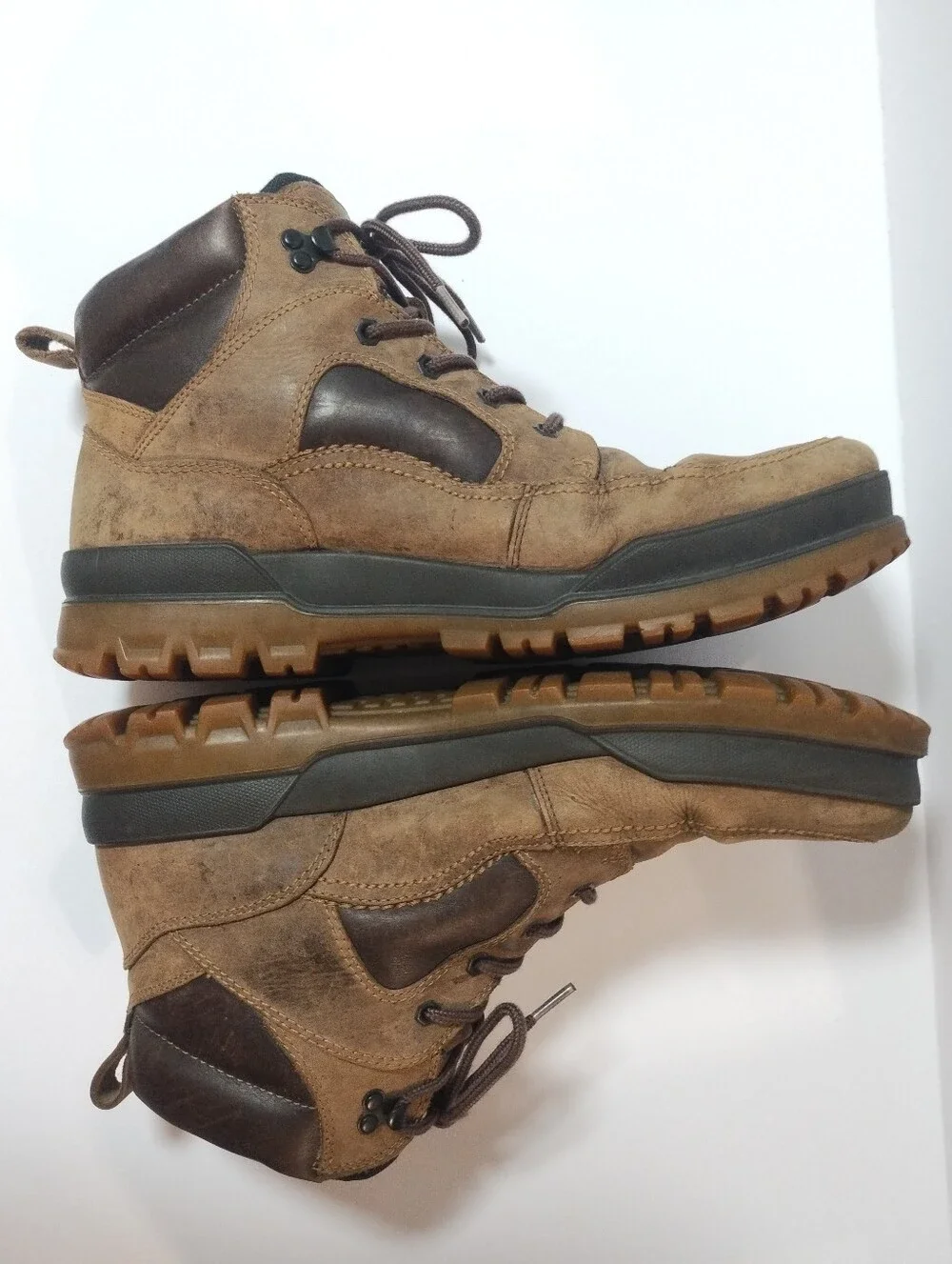 ECCO Track 6 Goretex Boots Brown Leather Lace Up Waterproof Size 47 US 13
